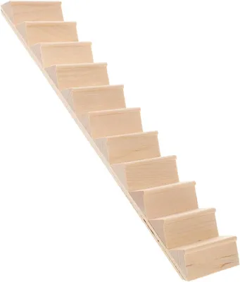 Imagen del producto de Pequeña escalera de madera, escala 1:12, madera, para casas de muñecas