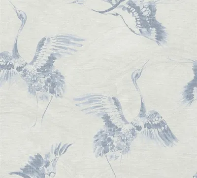 Produktbild von A.S. Création Vogeltapete Linen Style Vliestapete blau grau 10,05 m x 0,53 m