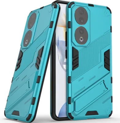 Produktbild von Armor Hülle für Honor 90, Hybrid PC TPU Bumper Stoßfestes Schutzhülle mit Standfunktion Blau