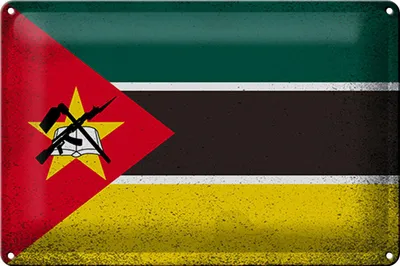 Produktbild von Blechschild Flagge Mosambik 30x20cm Flag Mozambique Vintage
