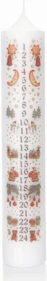 Produktbild von INNA-GLAS Advents Stumpenkerze LAMBERTINA, Adventstage Fotodruck, weiß-bunt, 26,5cm, Ø5cm -  Germany - Adventskalender Kerze