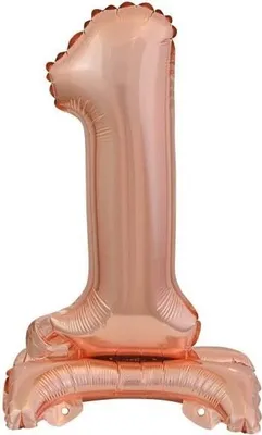 Produktbild von amscan® 9911734 Folienballon Mini Zahl 1 - 15 x 38 cm, mit Standfuß, rose