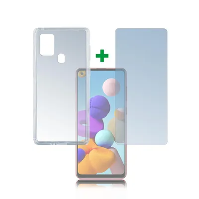 Produktbild von 4Smarts Schutzset für Samsung Galaxy A21s - 360° Rundumschutz mit 9H Glas