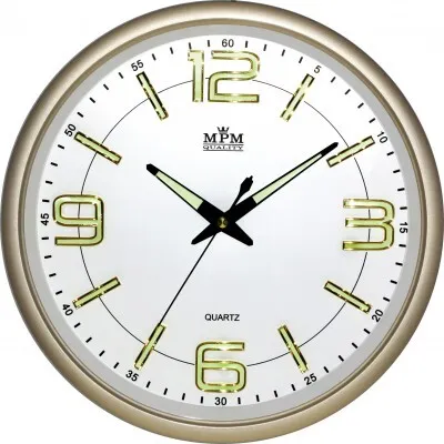 Obrázek produktu pro Nástenné hodiny MPM, 3170.80 - zlatá, 34cm