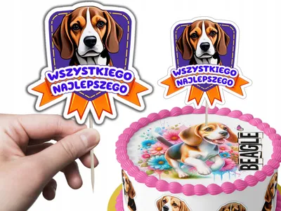 Produktbild von Tortenstecker Kuchendeko Geburtstag - Hund Hunde Rasse BEAGLE