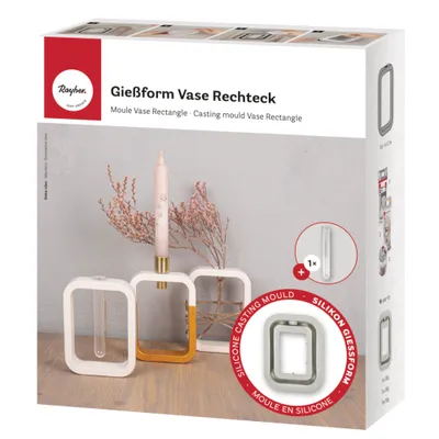 Produktbild von Rayher Silikon Gießform Vase Rechteck, 10,5x3,7x14cm, inkl. 1 Reagenzglas