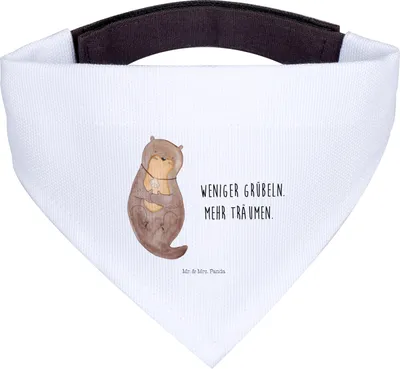 Produktbild von Mr. & Mrs. Panda Tuch Otter Muschel - Weiß - Geschenk, Hunde, Seeotter, Halstuch, Büro, Positiv, Für, Hund, Optimistisch, Hundehalstuch