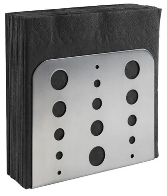 Imagen del producto de Soporte para servilletas APS 11780, acero inoxidable pulido mate, con diseño de agujeros