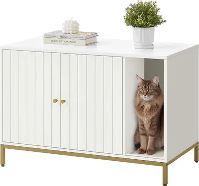 Produktbild von Katzenklo Schrank 90x48x61,5cm weiß