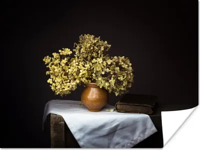 Produktbild von MuchoWow® Poster Getrocknete Blumen - Vase - Stilleben 80x60 cm - Kunst für zu Hause