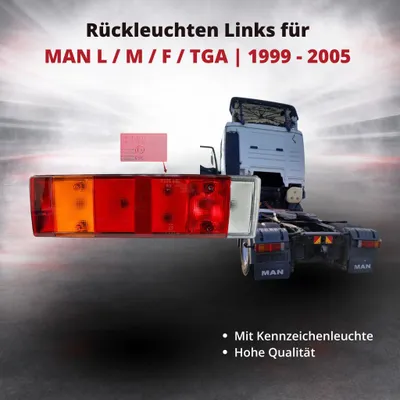 Image de Feu arrière gauche pour MAN L / M / F / TGA | Connexion AMP 1.5 | OEM 81.25225.6524