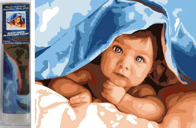 Productafbeelding van Diamantmozaïek, handgemaakt, baby, kind, 30x40 cm
