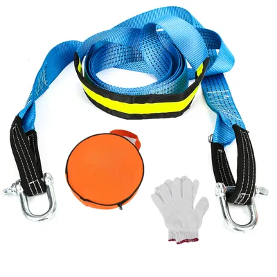 Immagine prodotto di VINGO Corda di traino blu Cinghia 5 cm x 5 m Portata fino a 8 tonnellate con 2 moschettoni incl. borsa