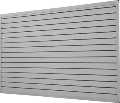Produktbild von 8 x 4 ft Lamellenwandverkleidung PVC Grau Garagen-Lamellenwand mit Zubehör