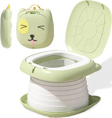 Produktbild von Kindertoilettensitz – Klappbare Toilette für Kinder – Tragbare, klappbare Reise-Toilette – Ideal für Reisen, Camping oder den Hausgebrauch mit Einwegbeuteln