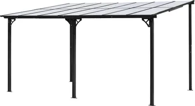Produktbild von HOME DELUXE Terrassenüberdachung ECO Anthrazit - 300 x 420 cm, Anthrazit | Wetterfeste Alu-Überdachung für Terrasse & Garten