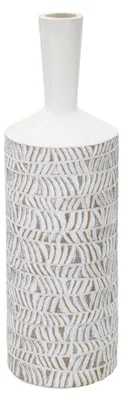 Produktbild von Mauro Ferretti Vase, Nairobi-Modell, Flaschenform, Ø 15x49,5 cm, weiß, gewebt