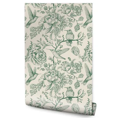 Produktbild von Muralo Vlies Tapete BLUMEN Vögel Blätter Pflanzen Natur Wandtapete 10 m Rolle