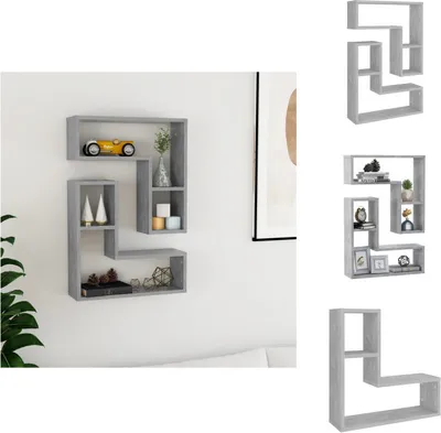 Obrázok produktu pre vidaXL Nástenné police 2 ks Betónová sivá 50x15x50 cm materiál na báze dreva - Nástenné police