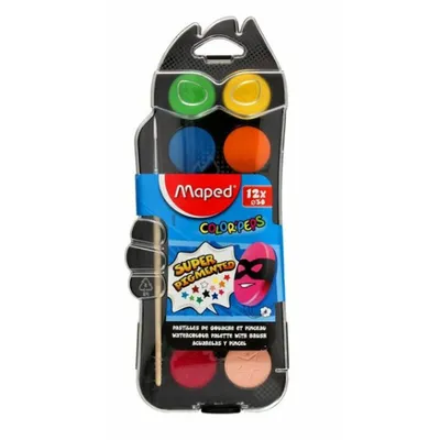Produktbild von Maped 811520, Schwarz, Blau, Cyan, Grün, Orange, Pink, Rot, Weiß, Gelb, Waschbar, 12 Stück(e)