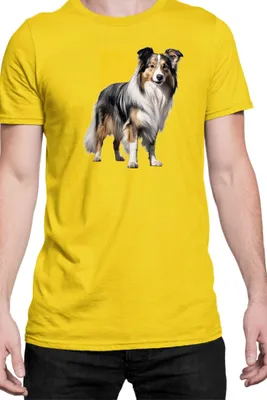Produktbild von Herren T-Shirt Dogs Breeds Collie Dog Breed 006, Man L / Gelb