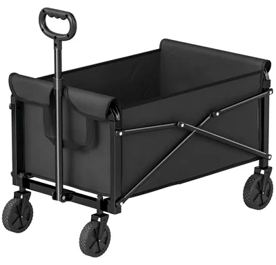 Produktbild von Outsunny Gartenwagen 50 kg Balstbar klappbar Transportwagen 80 Liter Schwarz
