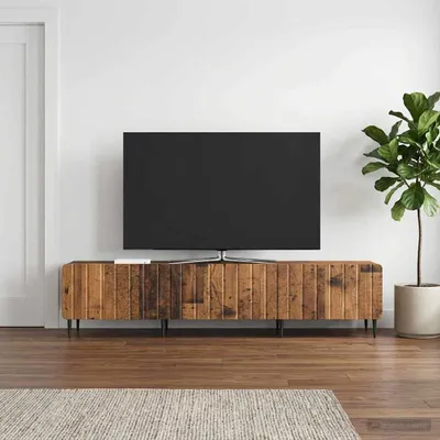 Imagen del producto de vidaXL: Mueble para televisión de madera envejecida, 147 x 34,5 x 32 cm, fabricado con materiales de madera