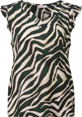 Produktbild von Street One V-Top 'Gemustertes Top', A323570, pine grove green, Gr. 40