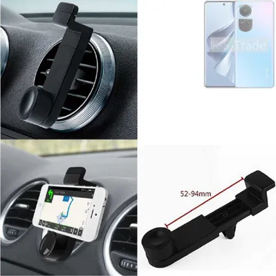 Produktbild von K-S-Trade Lüftungshalterung kompatibel mit Oppo Reno10 KFZ-Halterung Autohalterung Handy-halterung Lüftungsgitter Lüftungsschlitze Schwarz