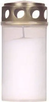 Image de Brûleur de jour avec couvercle Bougie de cimetière 4pcs no 3 blanc pack de réserve