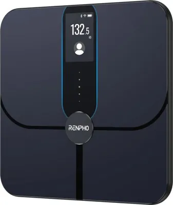 A Renpho smart scale displayed on a dark background.