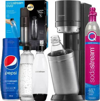 Immagine prodotto di Sodastream Duo Titan, macchina per acqua frizzante con 2 bottiglie di sciroppo Pepsi da 440 ml
