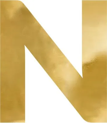 Produktbild von Spiegelbuchstabe „N“, gold, 53x60 cm