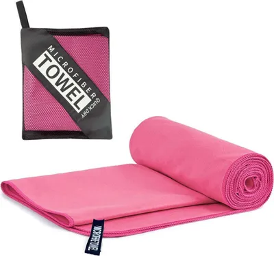 Produktbild von Mikrofaser-Schnelltrocknungshandtuch 50 x 120 cm rosa 1er-Pack