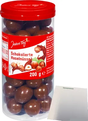 Produktbild von Jeden Tag Schokolierte Haselnüsse (200g Tafel) + usy Block