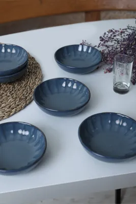 Produktbild von Hermia Concept, x 00019037, Vorspeisenschalen-Set (6-teilig), 100 % KERAMIK-STEINZEUG, Dunkelblau, 12 x 1 x 12 cm