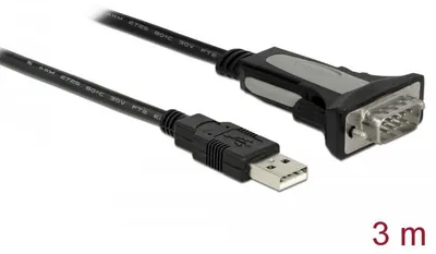 Image de Delock 65962 Delock Adapter USB 2.0 Typ-A zu 1 x Seriell RS-232 DB9 3 m