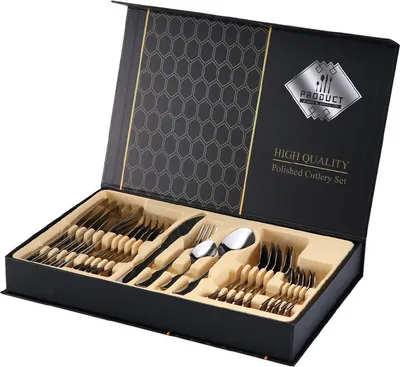 Produktbild von Besteckset 24-teilig – Edelstahl Tafelbesteck in Silber für 6 Personen, Geschenkbox