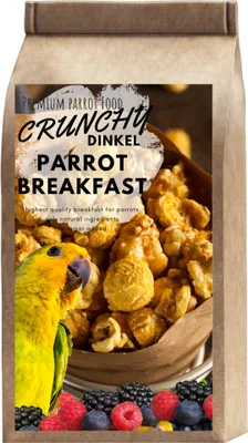 Produktbild von Crunchy Dinkel Papageienfrühstück - Frühstücksgericht Für Papageien, Warmes Oder Kaltes Mittagessen Für Alle Papageien 100G