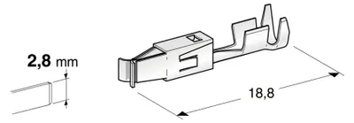 Produktbild von Flachsteckhülse MTA JPT-WP F280 | 2,8mm | 0,5-1mm²