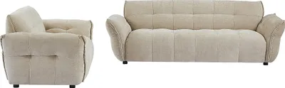 Produktbild von Sofa 3-Sitzer & Sessel - melierter Stoff - Beige - NAPIZO