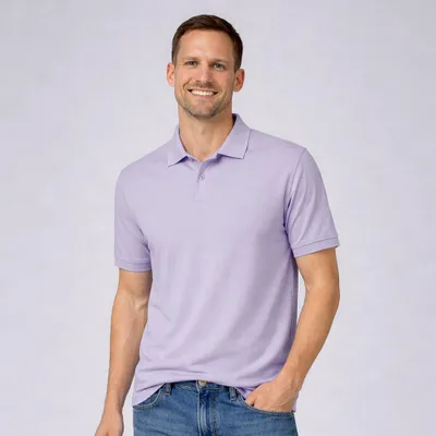 Produktbild von Herren Poloshirt flieder Gr. M : M : flieder : 100% Baumwolle