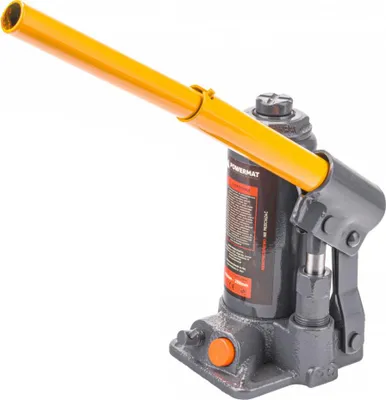 A hydraulic jack is shown against a white background.