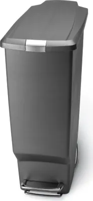 Produktbild von simplehuman 40 Liter schmal Treteimer, grauer Kunststoff - 16,5x16,5x28 cm; CW1363