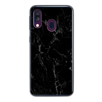 Produktbild von MuchoWow® Handyhülle Schutzhülle Hülle für Samsung Galaxy A40 Marmor - Schwarz - Naturstein Silikon Softcase Handy Hülle - Handy-Tasche