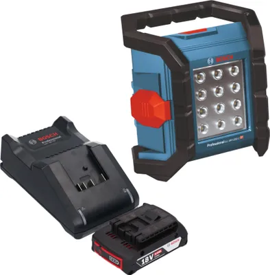 Produktbild von Bosch GLI 18V-1200 C Professional Akku Baustrahler 18 V 1200 lm + 1x Akku 2,0 Ah + Ladegerät