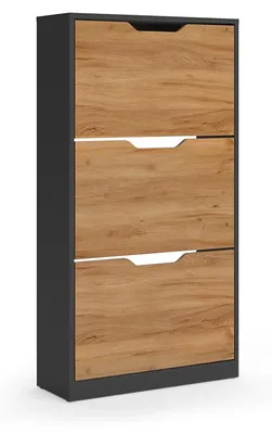 Zdjęcie produktu dla Wózek na buty Vicco Luca Antracyt/Dąb goldkraft 59 x 111.5 cm z 3 składanymi przegródkami, Model 61410