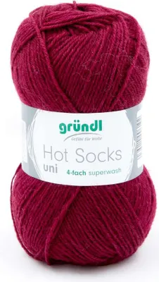 Produktbild von Gründl Wolle Hot Socks uni 50 g bordeaux