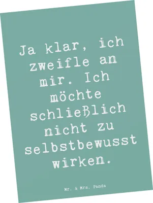 Produktbild von Mr. & Mrs. Panda Postkarte Spruch Selbstzweifel Charm - Meeresbrise - Geschenk, persönliches Wachstum, bildkarte, Grußkarte, Postkarten, Ansichtskarte, Gefühl, Motivation