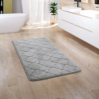 Image de Tapis de salle de bain Tapis de bain Tapis de bain moelleux Mousse à mémoire de forme 3D Dimension 50x80 cm